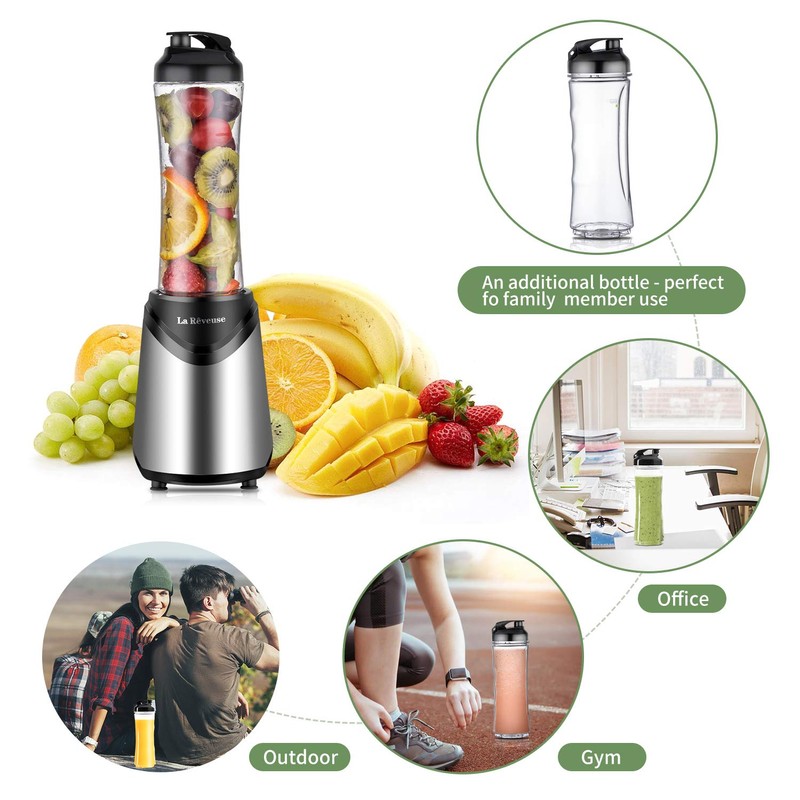 La Reveuse Smoothie Blender Personal Size 300 Watts with 2