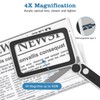 MoKo Magnifying Glass for Reading, Rechargeable 4X Full Page Book
