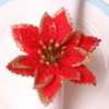 6PCS Napkin Set Red Elegant Christmas Flower Napkin for Birthday