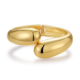 HEEYA Women's Gold Bangle Cuff Bracelet Adjustable Open Bracelet with Gift Box Anniversary Birthday Christmas, 6 cm, Stainless Steel