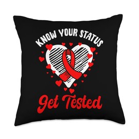 Know Your Status Get Tested HIV AIDS Awareness Campaign Throw Pillow