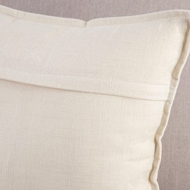 Madizz Set of 2 Linen Cushion Covers 18x18 inch, 45x45 cm, White Soft Decorative Throw Pillow Cases for Sofa Bedroom Pillow Shell