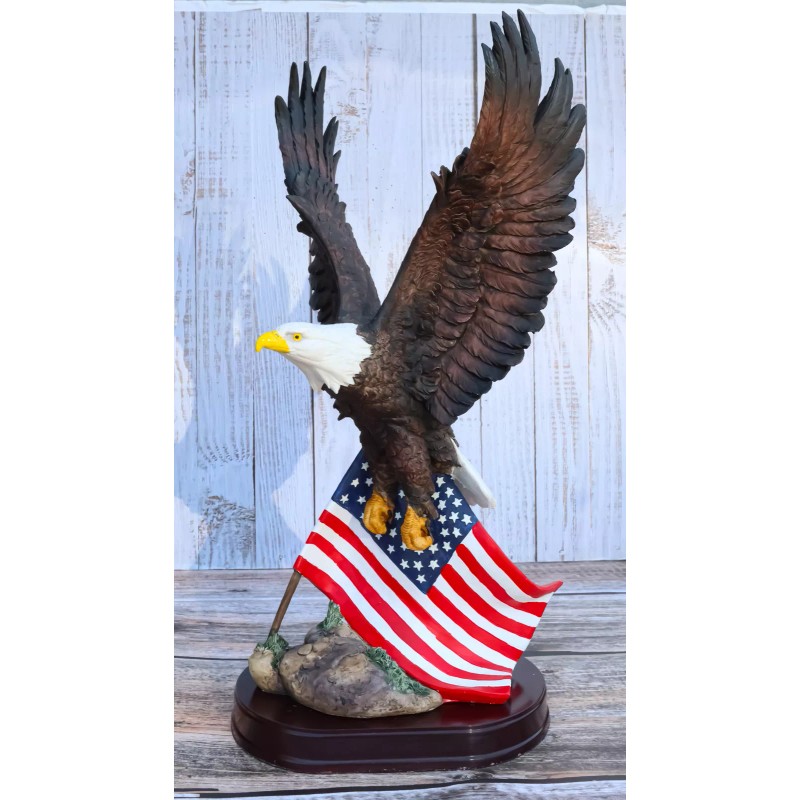 Ebros 18" Tall Large Patriotic Bald Eagle Clutching On American