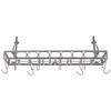 Medium Gauge Wall-Mount Bookshelf Pot Rack with 8 Hooks