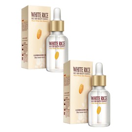 Set de 2 Serum Facial de Arroz Blanco 15ml C/u Suero Rejuvenecedor Reparador Liquido Suavizante de Piel Anti-Manchas Protege y Cuida el Rostro Skin Care
