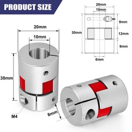 Clutch Coupler Aluminium 8mm x 10mm Shaft Coupling Flexible Plum Claw Coupling Aluminium Alloy Joint Connector for CNC Machine and Servo Step Motor D20 L30
