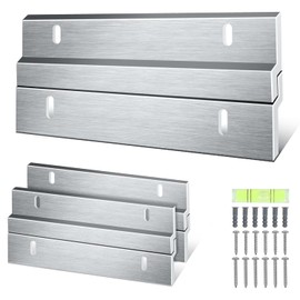 Houseables French Cleat Hanger, Mirror Hanging Kit, Mirror Hanging Hardware, Heavy Duty Picture Hangers, Mounting Bracket, Z Clips, Z Brackets for Wall Mounting, Aluminum, Metal, 50 LBS, 6 in, 3 Pair