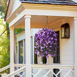 INQCMY Artificial Fake Hanging Flowers Plants with Basket for Summer Outdoor Decoration,Faux Silk Begonia in Planter UV Resistant Look Real for Home Porch Yard Patio Balcony Decor