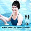 2 Pack Large Swim Caps for Long Hair, Silicone Swimming