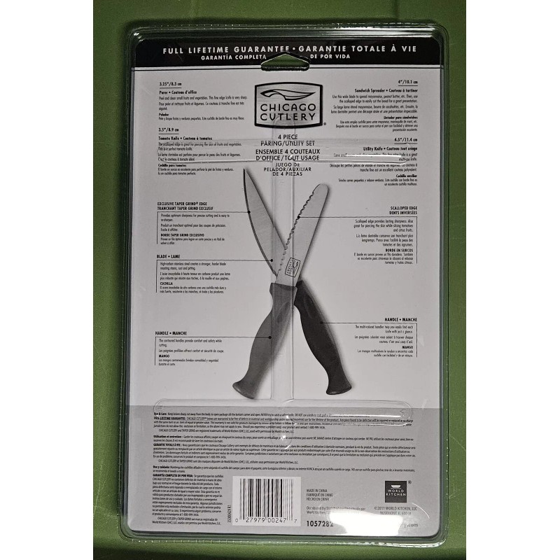 Chicago Cutlery Paring/ Utility Knives Stainless Steel Blades Polymer Handles
