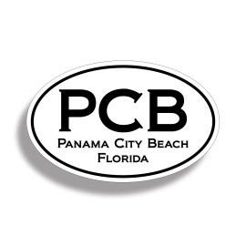 Real Sticky Panama City Beach PCB Oval Sticker FL Cup Laptop Car Vehicle Window Bumper Decal