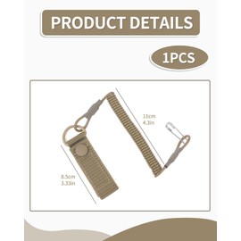 MOPZIJA Tactical Lanyard, Paracord Keyring, Key Ring Paracord, Spiral Key Ring, Elastic Key Ring, Paracord Key Ring, Carabiner Safety Rope, Fishing, Khaki