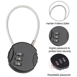 JDXun Combination Lock, Luggage Lock, Suitcase Lock, Combination Lock, Padlock, Wire Travel Suitcase Lock, 3-Digit Security Lock for Suitcase, Luggage, Locker (Blue)