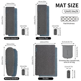 Naturehike Ultralight Self-Inflating Sleeping Mat, Inflatable Camping Mat 3.5R, Durable, Portable Sleeping Mat, Single Sleeping Air Mattress for Trekking, Hiking, Mountaineering, Backpacking