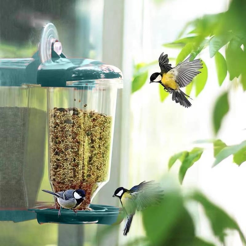 AIMALL Transparent Plastic Automatic Bird Feeder – Creative Hanging Feeder