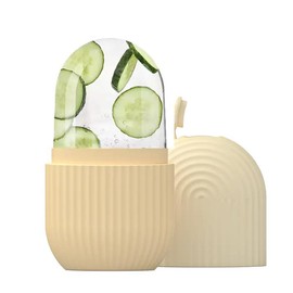 Face Ice Mold, 1 Count/2 Counts/3 Counts  Silicone Ice Face Roller, Ice Compress Face Massager, Face Massage Tool, Skin Care Tool for Women & Men - Color: Beige, Specification: 2 Counts