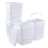 Teyyvn 5 Gallon Plastic Square Bucket with Lid and Handle,