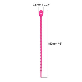 MECCANIXITY 12 Pack Silicone Cable Ties 6 Inch Reusable Zip Ties Silicone Twist Ties for Home Office Kitchen Organizer Food Bag Cord Key Management Fuchsia