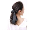VINGTAINE H7072-BK- Asymmetrical Long Satin Ribbon Hair Clip, Beak Clip,