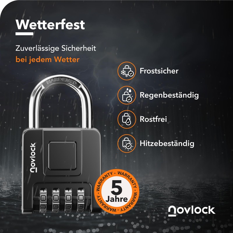 Padlock with Combination Code - Heavy Duty Weatherproof 4 Digit