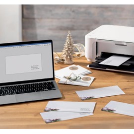 SIGEL DU443 Envelopes Christmas "Charmful Christmas" Gummed DIN Long Pack of 25 Made from Sustainable Paper