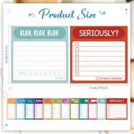 12 Pcs Funny Sticky Notes with Fun Messages 3 x 3 Inch Funny Work Notepads for Coworkers Self Stick Mini Notepads Small to Do List for Adults Office Supplies Set, 50 Sheet Each
