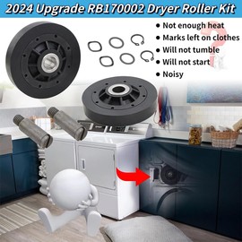 BAY Direct RB170002 Dryer Roller Kit for Alliance and Speed Queen Dryers ADE30RGS171TW01 ADE32FSS431AN01 Compatible Part Number: 3447593 AP5186795 PS12220620 EAP122206200
