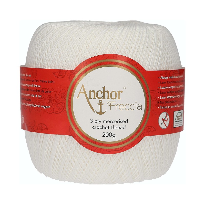 Anchor 4769008-07901 Crochet Yarn, 100% Cotton, 7901, Thickness 8, 265
