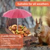 Carbonized Wood Squirrel Feeder with Umbrella, Squirrel Feeders for Outside,