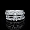JewelryPalace Princess Emerald Cut CZ Stackable Wedding Ring Eternity Bands
