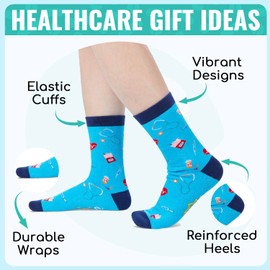Zmart Doctor Gifts for Men Women - Cool Doctor Appreciation Gifts, Unique Doctors Graduation Gift, Doctors Day Gift Socks
