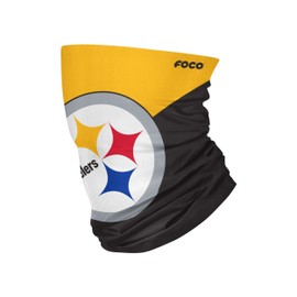 FOCO Pittsburgh Steelers Colour Block Big Logo Gaiter Scarf Forever Collectibles - One-Size