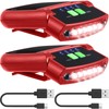 Mudder 2 Pieces LED Clip on Cap Lights USB Rechargeable