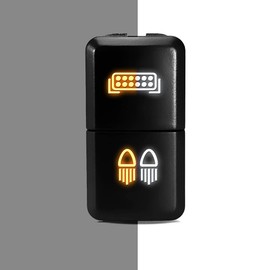 [LIGHTBAR/Reverse Light] Dual Function/Dual Color Push Button Replacement for Toyota Tundra Tacoma 4Runner FJ Cruiser etc - Size 0.83 x 1.54 in - Orange-White/Orange-White