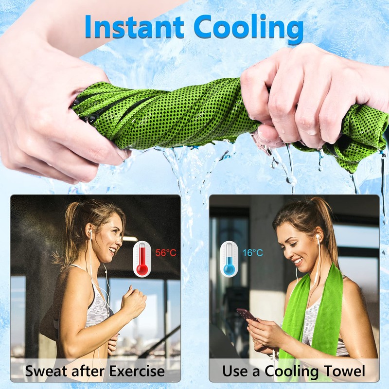 SZELAM [4 Pack] Cooling Towel (40”x 12”) Sweat Towel, Cool Rags Neck,