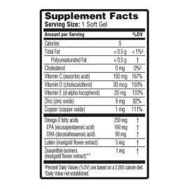 Ocuvite Adult 50+ Plus Bausch + Lomb 150 Softgels En Frasco Sin Sabor