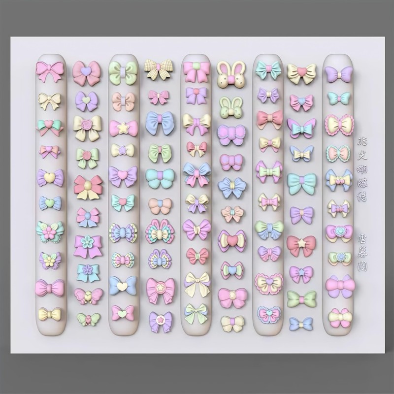 3D Nail Molds Bow Nails Charms Design, Silicone Tool Art