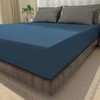 wyewye Double Fitted Sheet, Deep Blue, 135x190 cm with 40