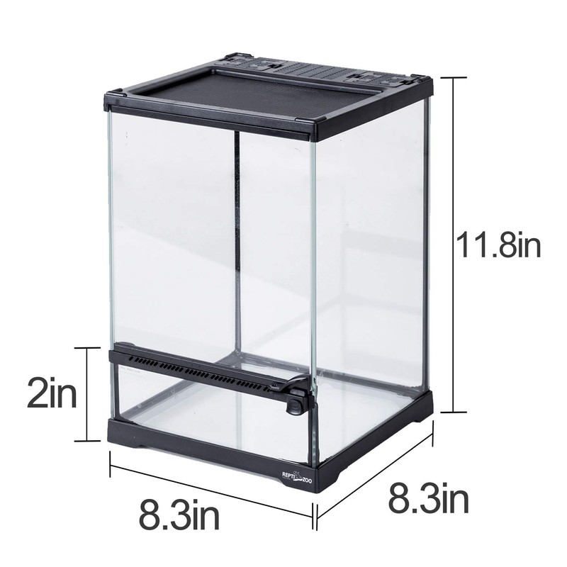 REPTI ZOO Mini Reptile Glass Terrarium,Front Opening Door Full View