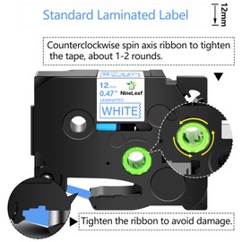 NineLeaf 1 PK Blue on White 12mm 0.47'' 1/2 inch Laminated Label Tape Compatible for Brother P-Touch TZ 233 TZe 233 TZe233 TZ233 Work in Ptouch PT-D210 PT-H110 PT-H100 PT-D400 PT-D600 PT-P700 Printer