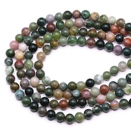 jodaying Gorgeous Natural Indian Agate Gemstone Loose Beads Smooth Round 8mm Approxi 15 inch for Jewelry Making DIY Findings