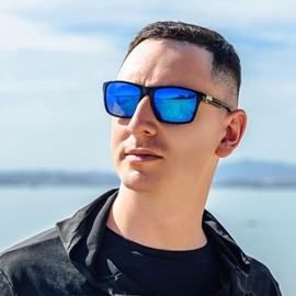 Polarized Sunglasses Men Women, Sport Sunglasses Men Black, Retro TR90 Ultralight Frame, UV400 HD Golf/Driving/Fishing/Travel Glasses/Outdoor Sports Fashion