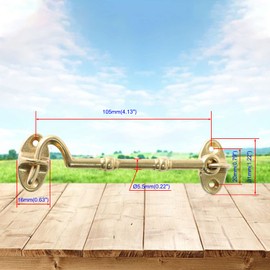 1pcs Cabin Hook 4 Inch Solid Brass Hook and Eye Lock Suitable for Barn Door Locks and Latches Door Hook Pure Copper
