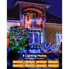 Blingstar Christmas Lights Colored String Lights 33 Ft 100 LED Waterproof Multicolor Twinkle Lights 8 Modes 30 V Plug in Fairy String Lights for Indoor Outdoor Xmas Tree Bedroom Garden Party Decor