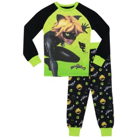 Miraculous Ladybug Boys Cat Noir Pyjamas - Snuggle Fit - Age 11 to 12 Years