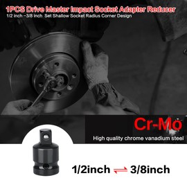 oumuik Socket Adapter/Reducer 1/2 Inch Drive (F) x 3/8 Inch (M) - 1/2" Square Drive Female, 3/8" Square Drive Male Cr-Mo