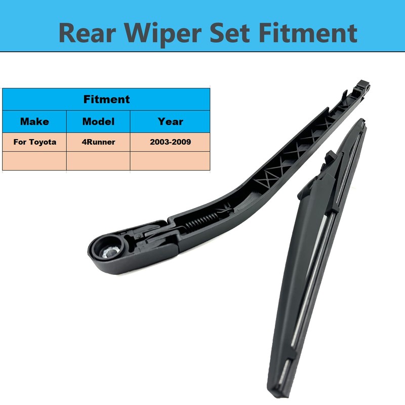 Rear Windshield Wiper Arm Blade Set Replacement for Toyota 4Runner