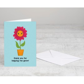 BYANIKA Thank You Card | For Teacher Teaching Assistant Kindergarten Preschool Teachers | Thankyou For Helping Me Grow Support | Thanks Gifts | Appreciation Cards | For Him Her