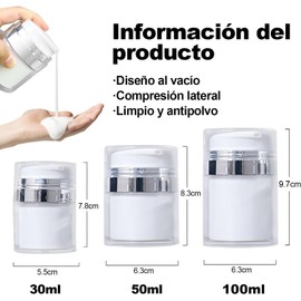 3 Recipientes Botellas de viaje, Tarros Cosméticos Rellenables, Tarros de Silicona para Cremas, Contenedores de viaje, Envases de Loción de Viaje con Tapa (Gran capacidad) (Gran tamaño)