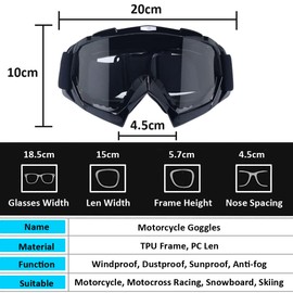 MOCNT Motorcycle Goggles ATV Dirt Bike Goggles Cross Goggles Ski Goggles Sunglasses Motorcycle Goggles Anti Fog Protective Goggles Windproof Motocross Goggles Helmet Goggles Clear Lens